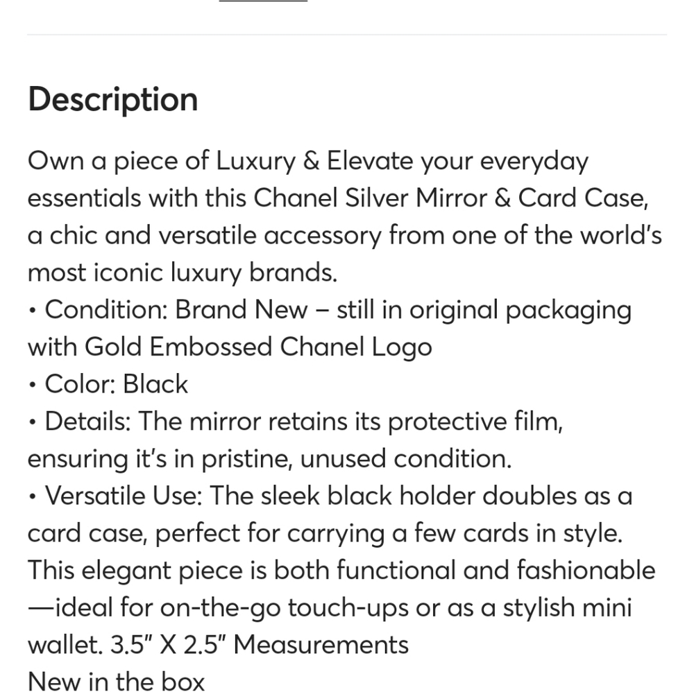 CHANEL  Duo Black Card Holder with Mirror And Chanel  Tote Fits Alot Makeup - Picture 4 of 6